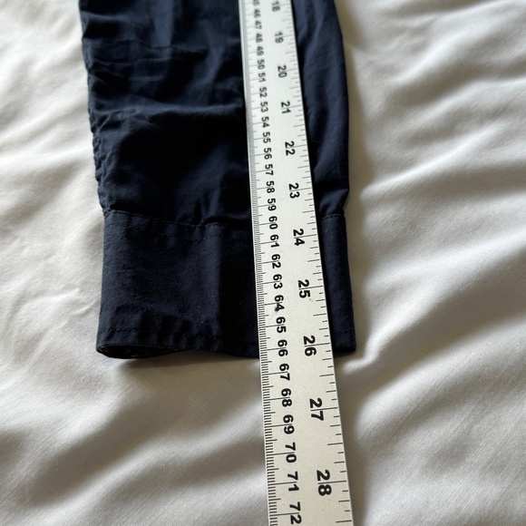 Coofandy Mens Casual Dress Shirt Navy Paisley Flip Cuffs Size Medium Preppy - Picture 13 of 16